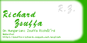 richard zsuffa business card